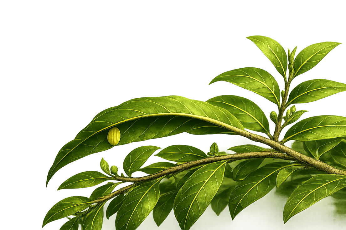Milkweed plant with a monarch egg